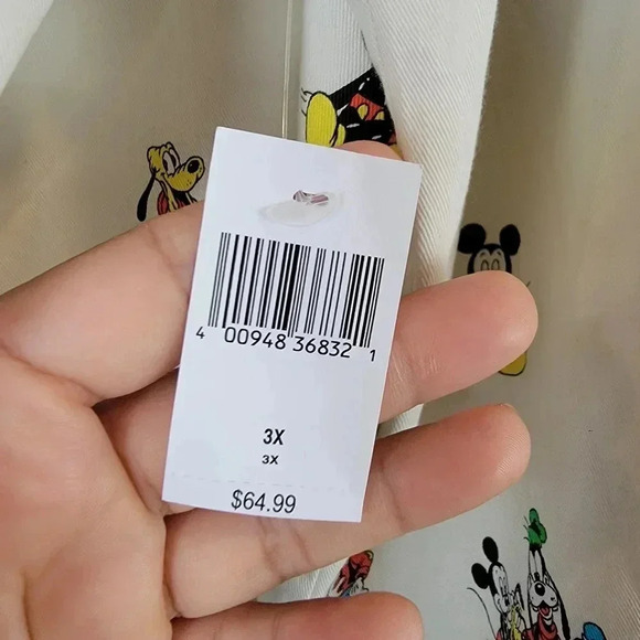 Disney Cream Button Down Shirt with Colorful Characters - Picture 4 of 8